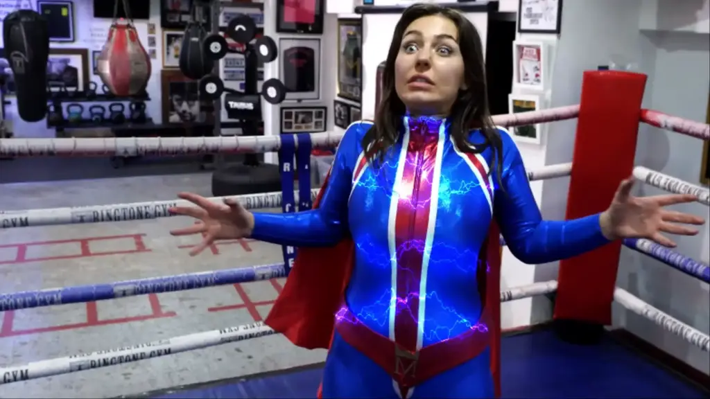 MAJESTY V REQUIEM Majesty mighty superHeroine makes her return to the Championship ring after a long absence to take on the Space Pirate Requiem. The villainess towers over the diminutive Super-Brit, but size isn't everything, and once the action starts Requiem finds herself on the ropes and struggling to match Majesty's power. It's fortunate then, that she has a few weapons she can use to even the score. After some paralysing electric shocks, and sleeping gas, it is Majesty who is taking the beating.