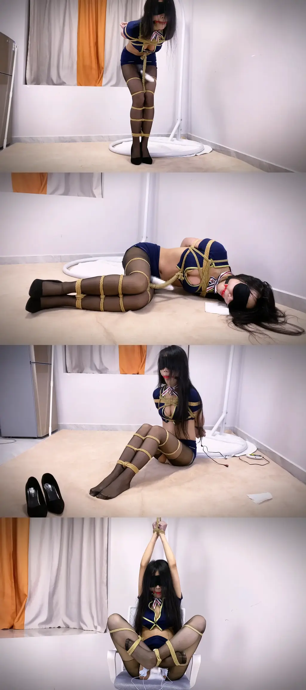 【嗷大喵】-《路崽日记》-第十二集-黑丝空姐制服+日式紧缚+胸缚+蛇缚并腿捆+强制弓腰站立行走+口球口水不止+棒棒刺激+弓腰躺着放置+电击手环+高手吊+盘缚+电击配合棒棒强制玩弄+放置折磨等等 【嗷大喵】-《路崽日记》-第十二集-黑丝空姐制服 日式紧缚 胸缚 蛇缚并腿捆 强制弓腰站立行走 口球口水不止 棒棒刺激 弓腰躺着放置 电击手环 高手吊 盘缚 电击配合棒棒强制玩弄 放置折磨等等<br>解压密码：aodamiao，双重密码均是这个！<br>个别用户压缩包无法解压请下载：360压缩 软件进行解压，因为我是用360压缩软件进行生成的压缩包，此软件百分百解压！<br>出镜：路崽子<br>公告：Q：3163282696定拍咨询，接知名动漫游戏cos定拍，（支持4k画质定拍，版权买断，独享，小剧情定拍等）长期招募女绳模，不接伪娘谢谢！无事勿加加了也不会通过，加好友备注来意！定拍只接绳艺捆绑＋轻调教，不接大尺度，违规露点露出，色情内容，致息，金属，重口一类的！不玩推，不上推!<br>有兴趣的朋友也可以提供服装以便于视频拍摄