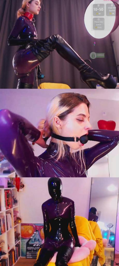 sonia__rose_2024-10-04_20-41 创作：sonia__rose<br>sonia__rose 10月4日部分直播录像 Bronnica女闺蜜单人直播经典回归 第二弹<br>老粉们应该对这位颜值颇高的女主播有些印象，就是之前Bronnica双人视频中的女闺蜜   侧颜无敌<br>PART1 Rose身穿紫色乳胶衣，超长大腿靴，黑色束腰，戴上黑色口球和黑色乳胶长手套，又戴上黑色全包乳胶头套，十分骚气，全程小怪兽的震动体验，脱下口球后口水不止，表情十分销魂<br>PART2 Rose戴上黑色狗狗项圈链条，又换成红色项圈，摆弄着自己的大长腿靴，又戴上了卡通黄色防毒面罩<br>PART3 棒棒的震荡体验，侧颜展现的淋漓尽致，爽完之后脱下束腰，显得十分害羞<br>希望乳胶和长靴的千万别错过了，以后会陆续更新相关内容，希望大家多多支持