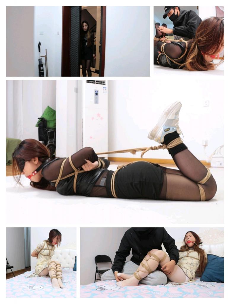 得意客定拍作品《兼职面试陷阱》第四部 剧情:她在网上认识了一位摄影师，这天约好时间地点来拍摄写真，她也是以兼职有偿来拍摄，和摄影师碰面之后，摄影师对她提出其他要求，要拍摄捆绑，她不接受，宁愿不拍，她离开时，摄影师恼羞成怒，跑到门外捂晕她，她醒来之后发现自已经被绳子紧紧的绑住，被戴上眼罩，嘴里也被戴上口球，只能呜呜呜的挣扎....任由摄影师蹂躏....<br><br>  第一段：驷马，挠脚<br>  第二段：摸腿挠脚，拍照羞辱