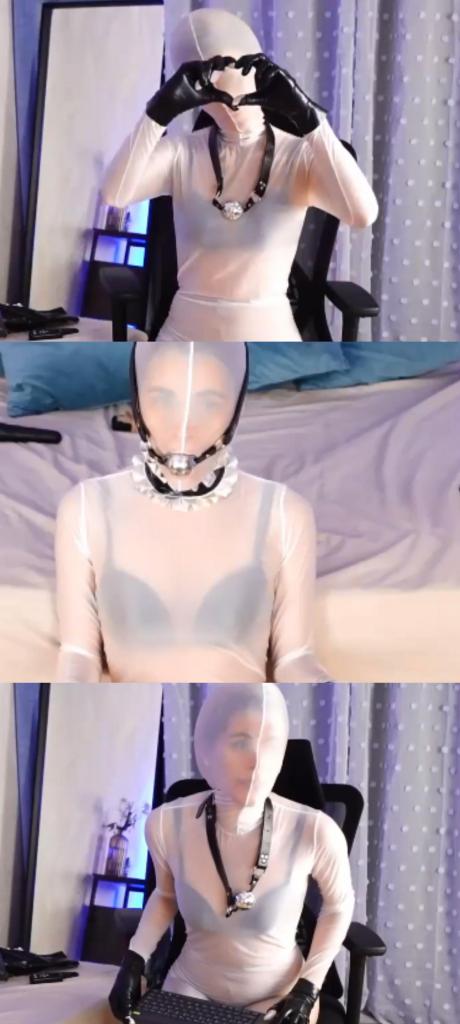 alexa_duque34_2024-12-14_13-56 创作：alexa_duque34<br>alexa_duque34 12月14日部分直播录像<br>金毛女主播肉丝打底，穿上白色网纱透视zentai紧身衣，又穿上黑色过膝漆皮靴，银色口球，全程小怪兽的震动体验<br>喜欢zentai和口球的朋友可以看看