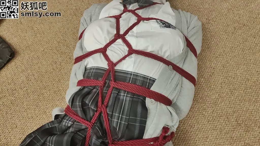 【球球工作室】带锁的改良龟甲逆海老缚放置 特殊改良过的龟甲缚，可以将手也捆成日式后手的姿势，再加上逆海老和前锁的限制，任由小m怎么挣扎也无济于事，就让他下面胀半个小时吧。联系q2940932437，表明来意谢谢
