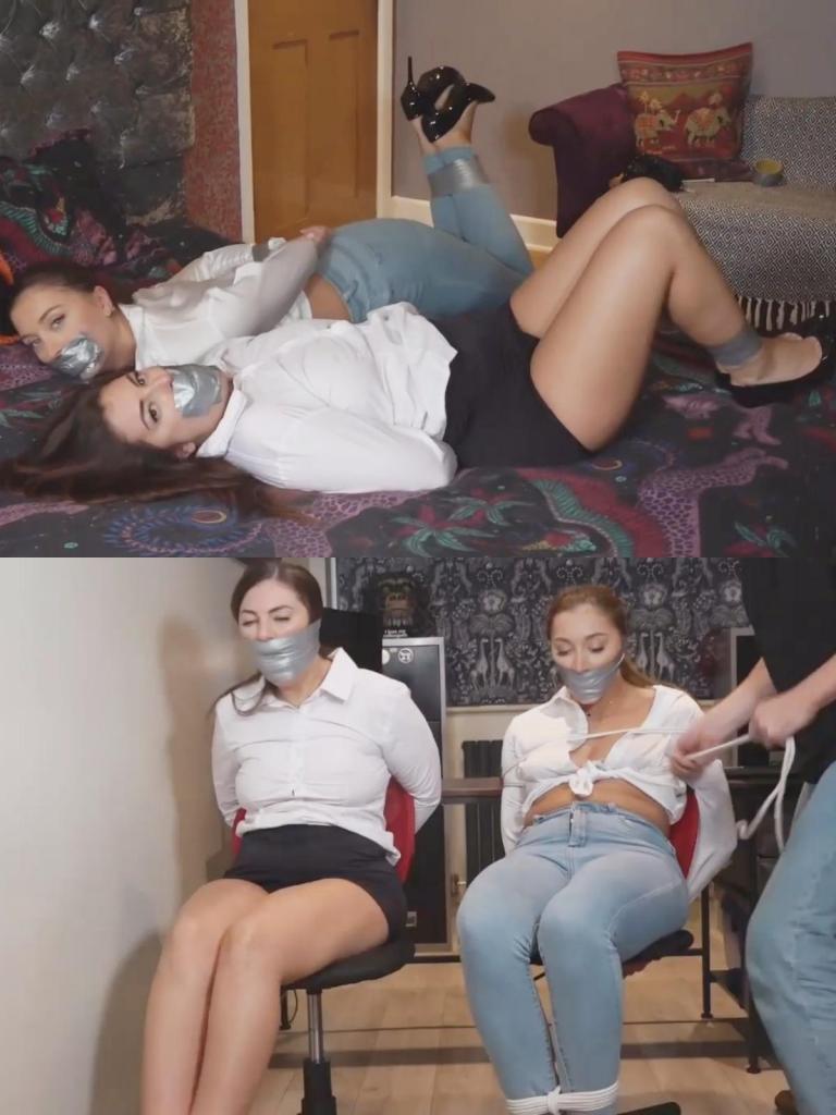 Ava &amp; Sofia in: Dazzling Reporter Falls Afoul of Determined Sneak Thief Who Hides Her &amp; the  Ava & Sofia in: Dazzling Reporter Falls Afoul of Determined Sneak Thief Who Hides Her & the Glamorous Hotel Owner from View While Making off With Dudley's Sculptures!美女们在旋转座椅上翻滚，全身都被绑住——然后上去！！这些可爱的女士们像疯了一样大喊大叫，他们被一个相当彻底的强盗弄得心烦意乱，他根本不容忍她们挡住他的路！他来这里是为了那些雕塑，这意味着女孩们需要被束缚住并被重重地堵住嘴，以免惊动任何酒店顾客。而且，猜猜怎么着，没人能听到她们的尖叫声！哈哈！<br><br>“加油，艾娃，你能做到的！！”这是这位超级自信的新闻主播 3 小时前对自己说的话。现在，她只能说“嗯嗯嗯嗯！！！”她也做不了什么，只能在被绑在的旋转椅上翻滚，绝望地盯着旁边的少女……她也和她有同样的困境。这一天很快就过去了……让我们看看这一切是如何开始的……<br><br>白百合酒店的老板是美丽而聪明的索菲亚小姐。这座豪华的新度假村上周刚刚完工，索菲亚很高兴能在人口密集的朴茨茅斯市向公众开放。这家酒店的一个独特之处是它将展出世界著名画家和雕塑家 Dudley P. Wynscott 的艺术收藏品。走廊和房间将装饰他最华丽的作品。这肯定会吸引来自英国各地的游客入住这家酒店……这对索菲亚来说意味着一笔大生意和利润。Wynscott 先生是索菲亚的老朋友之一。他同意在酒店展示他的作品，只要她保证他的艺术品会得到精心处理和妥善保管。这位自命不凡的女士向她的艺术朋友保证，这些藏品在她的度假村里是绝对安全的。<br><br>Ava Kayley 是 Borderland Action News 的一位令人惊艳、雄心勃勃的电视新闻主播。这家受欢迎的新闻网络一直渴望在酒店开业前一睹其风采，现在看来他们终于等到了机会。Sofia 已授予该网络的一名成员在下周盛大开业前独家参观酒店前几层的权利。新入职的 Zoe 不知怎么地成功说服了她的老板，她非常适合这个角色！！！Ava 带着她值得信赖的相机，精神抖擞地出发与 Sofia 会面，进行独家酒店参观。<br><br>我们的场景从 Ava 抵达酒店入口并受到 Sofia 的欢迎开始。可爱的女士们在主楼层漫步，Ava 拍摄了几张 Dudley 展出的艺术品的照片。Sofia 鼓励这位活泼的新闻主播浏览二楼的房间，同时她准备一些咖啡。<br><br>Ava 漫不经心地走上楼梯，进入其中一间客房。她立即注意到床上散落着一卷胶带和布包。当她开始检查物品时，一个蒙面人从后面抓住了她，并狠狠地用手堵住了她的嘴。她的嘴被塞了一团布，并用几条胶带封住。她的手脚被绑起来，她被扔在床上。入侵者随后迅速离开了房间。<br><br>场景现在切回到楼下的索菲亚。她叫了艾娃，但没有得到回应。索菲亚慢慢地爬上楼梯，拐过拐角，进入一个光线昏暗的房间，发现艾娃被囚禁在床上。索菲亚冲进去营救，但很快被蒙面恶魔扑倒，最后和这位丰满的新闻主播一起被绑上胶带并堵住了嘴。这个冷酷无情的强盗声称他从施工队错误地打开的地下室后门溜进了酒店！！他来这里是为了偷走达德利最珍贵的艺术品！！！他让这些活泼的宝贝们挣扎，自己则把货物装到外面的货车上。<br><br>女孩们很快就设法用附近的剪刀剪断胶带，解开了绑在她们身上的绳索。我们勇敢的女主角们没有看到劫匪的踪影，便偷偷地逃到了楼下。艾娃走在前面几步远的地方……窃贼悄悄地用手堵住索菲亚的嘴，把她拖进壁橱，而艾娃却完全没有意识到这一点，继续往前走！！片刻之后，她也被粗暴地用手堵住嘴，然后被打倒在地。<br><br>我们现在看到两位少女都坐在红色的转椅上，双臂用绳子绑在椅背上。当她们思考当前的处境时……小偷突然进入房间。他先对付艾娃，用抹布堵住她的嘴，并残忍地用银色胶带紧紧缠住她的嘴。他对沮丧的索菲亚做了同样的事情。The beauties BARRELL around in those swivel seats, all tied in - and on!! Gag ranting like crazy, the lovely ladies have been MOST indisposed by a rather, thorough, robber who simply will not put up with them getting in his way! He’s here for those sculptures, and that means the girls need to be restrained and heavily gagged so as not to alert any of the hotel patrons. And, guess what, nobody can hear them scream! Haha!<br><br>"Go for it, Ava, you can DO this!!" That's what this super-confident News Anchor said to herself 3 hours ago. Now, all she can say is "mmmmppphh!!!" She also cannot DO much of anything, except roll around in the swivel chair she is tied to while staring hopelessly at the damsel next to her... who also shares her same predicament. This day went south pretty fast... so let's see how it all began...<br><br>The White Lily Hotel is owned by the beautiful and intelligent Miss Sofia. Construction of this lavish and new resort was just completed last week, and Sofia is excited to open the doors to the public in the densely packed city of Portsmouth. One unique aspect of the hotel is that it will feature an art collection from world-renowned painter and sculptor... Dudley P. Wynscott. The hallways and rooms will be decorated with his most magnificent pieces. This will surely attract tourists from all over the UK to stay at the hotel... and that will equate to big business and profits for Sofia. Mr. Wynscott is one of Sofia's long-time friends. He agreed to have his work displayed in the hotel as long as she promised him that his assortment of art would be handled delicately and well cared for. The pretentious Ms. assured her artistic pal that the collection would be completely safe inside her resort.<br><br>Enter Ava Kayley... a stunning and ambitious TV News Anchor from Borderland Action News. This popular news network has been itching to get a peek inside the hotel before opening day, and it looks like they'll finally get their chance. Sofia has granted one member of the network an exclusive first-access look inside the first few floors of the hotel before the grand opening next week. The newly-hired Zoe somehow managed to convince her boss that she would be perfect for this role!!! Armed with her trusty camera, the high-spirited Ava sets off to meet with Sofia for the exclusive hotel tour.<br><br>Our scene begins with Ava arriving at the hotel entrance and being welcomed in by Sofia. The lovely ladies stroll around the main floor as Ava snaps several pictures of Dudley's artwork on display. Sofia encourages the bubbly news anchor to browse the 2nd floor rooms while she prepares some coffee.<br><br>Ava casually makes her way up the stairwell and enters one of the guest rooms. She immediately notices a roll of tape and cloth packing scattered across the bed. As she begins to inspect the items, she is grabbed from behind by a masked figure and fiercely hand-gagged. Her mouth is stuffed with a wad of cloth and sealed shut with a few strips of tape. Her hands and feet are taped up and she is tossed onto the bed. The intruder then swiftly exits the room.<br><br>The scene now cuts back to Sofia downstairs. She calls out to Ava but gets no response. Slowly creeping up the stairs, Sofia turns the corner and enters a dimly-lit room where she finds Ava captive on the bed. Rushing in for the rescue, Sofia is quickly pounced on by the masked fiend and ends up taped and gagged alongside the busty news anchor. The ruthless bandit claims he slipped inside the hotel via the basement backdoor that was mistakenly left unlocked by the construction crew!! He is here to steal Dudley's most prized pieces of art!!! He leaves the feisty babes to struggle while he loads up his van outside.<br><br>The girls quickly manage to work their bonds free by cutting the tape with some scissors nearby. Not seeing the looter anywhere in plain sight, our intrepid heroines stealthily make for the exit downstairs. With Ava a few steps in front... Sofia is quietly hand-gagged and pulled into a closet by the burglar as the completely oblivious Ava continues onward!! Moments later, she too is roughly hand-gagged and taken down.<br><br>We now observe both damsels seated in red swivel chairs with their arms secured over the backs of their chairs with rope. As they ponder their current situation... the thief abruptly enters the room. Dealing with Ava first, he stuffs her mouth with a rag and brutally wraps silver tape tightly around her mouth. He does the same to the dismayed Sofia. 