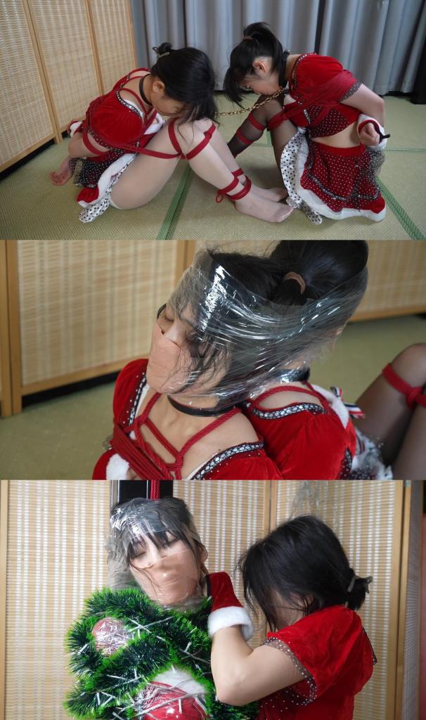 象人定拍————小0嗷嗷的圣诞节连缚+嗷嗷保鲜膜全包成圣诞树，小0紧密驷马 穿着圣诞服装的小0和嗷嗷本想一起共度佳节，却不知为什么分别被紧缚捆绑起来，嘴巴和鼻子都被胶布封住，十分难受。被绑着的她们试图协作脱缚，换来的却只是紧密的连缚，还被戴上项圈用链子栓在一起。一番挣扎后，她们精疲力尽，晕了过去。<br>再醒来时，嗷嗷已经被保险膜全包在柱子上，身上被缠绕上了圣诞节装饰品，变成了一棵圣诞树，而小0只能目睹自己的好朋友被痛苦地全包。很快嗷嗷就顶不住，昏了过去，小0急切地想帮她脱缚，却无能为力，也晕了过去。<br>醒来时，小0发现自己的捆绑被解开了。她急忙去查看嗷嗷，错过了逃跑的机会......<span style='color:#b0b0b0;'>[隐藏文字，购买后可见]</span>