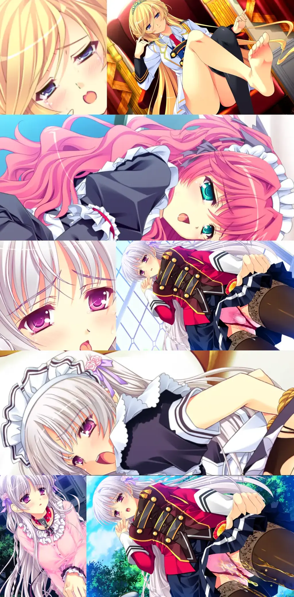 執事が姫を選ぶとき(本体+全CG存档） BDSM调教游戏---执事选择公主的时候<br>画风非常清新的SM调教游戏<br>人物塑造方面，妹系青梅 M白毛大小姐都很棒<br>比较突出的亮点是S金毛和M白毛的对比<br>S金毛的调教有：女王座乘，足部调教，手铐，男M调教<br>M白毛的调教有：掀裙子，女仆捆绑，母狗露出，龟甲缚伪装拘束 漏/尿<br>除此之外还有剩下几个角色，玩法也是很多样<br>标签：青梅竹马 大小姐 主从/主仆 执事 制服 学校/学园 爱情喜剧  纯爱 SM 捆绑/紧缚 羞耻/耻辱 <br><br>全世界的大小姐们就读的私立桂之宫学园。<br>于是在这里，作为执事特招生而转学来的主人公椿尚弥，与五个被称为“蔷薇姬”的超有名大小姐邂逅了。<br>拥有千年历史而荣耀的王国第一公主、又能完美地处理一切事务而饱受赞誉的世界第一美姬“冷血的蔷薇姬”。<br>世界上首屈一指的大财团的独生女，最喜欢爱情罗曼史和恶作剧的“随性的蔷薇姬”。<br>既是大主教的女儿又是虔诚的基督徒，做事严谨，有男性恐惧症的“戒律的蔷薇姬”。<br>出生于好莱坞演员世家，却钟情日本武士道的凛然秀丽的“秀丽的蔷薇姬”。<br>继承了曾脱离皇室的皇族血统名门的独生女，和人独处时会呈现与外在迥异的表现的“日月的蔷薇姬”。<br>而之所以能被众大小姐中意而侍奉她们，那正是因为众位小姐居然有着SM癖的体质！<br>于是乎，究竟是选择S型大小姐呢，还是M型大小姐呢？<br>在侍奉主人的同时，又是否能够平安无事得从执事特招生毕业呢？<br>被大小姐们呼来喝去的见习执事生活，现在开始了——<br><br>人物介绍<br>1.アメリア<br>有着严格教养的地地道道的S气质型公主殿下<br>16世纪由英国王室分支的ブレッティンガム王国的长公主。<br>既是有历史渊源的王室贵族，也是和英国王室有着远亲关系，拥有王位继承权的公主。<br>拥有稀世的美貌与才能，尤其运动神经特别突出，可以说是获得过所有击剑、骑马等贵族运动大会的冠军，集各种荣耀于一身。<br>因其相关的所有事物都已经趋向完美，アメリア对她的学园生活感到无聊。<br>完美主义者，对他人和自己都十分严格。<br>要求执事与自己拥有同等高度的优秀，再小的失误也会毫不留情的狠狠责骂。<br>周围人用羡慕的眼神看待她，同时带着畏惧意味地称其是“冷血的蔷薇姬”。<br>「没有我的允许，不准说话！」<br>平时是S，却只对主人公撒娇的M大小姐。<br><br>2.桂ノ宮 沙耶 <br>是代代都为有身份的少女进行英才教育，使其成为不光是国内哪怕世界也是一流的淑女的，拥有悠久传统和地位的<br>桂之宮学院的创始人桂之宫家族的独生女。（被绕晕了没）<br>虽然平时是个酷酷的大小姐，但是一旦和青梅竹马的主人公两人独处时，就会对主角展开各种撒娇，给人一种她有双重人格的错觉。<br>有时对主人公撒娇过头，也有有人突然过来时来不及变脸的情况存在。<br>之所以被周围的人称为“日月的蔷薇姬”，是因为沙耶的里性格和外在相差实在太大。<br>「哥哥大人，求你陪着人家嘛。因为沙耶会变得更乖的」<br>被周围人认为是个S，实际却是M的大小姐<br><br>3.真姫<br>母亲是众所周知的世界著名电影演员，父亲也是世界著名的最强日本武道家。<br>从幼时就钟情于武道和时代剧，有着强烈武士精神的大和抚子型大小姐。<br>考虑着将来想成为母亲一样的女演员，并且作为其磨练过程而在学园里入学了。<br>单纯又认真。凛然帅气被称为“秀丽的蔷薇姬”，在女学生中以“姐姐大人”的形象被仰慕着。（多数女生对真姬抱有爱慕之心）<br>虽然自己也好，周围人也好都认为她是一个严谨的S型的大小姐……但是……<br>「像我这样的人，是何等失态。事到如今，只有切腹以谢罪了……！」<br><br><br>4.ベロニカ<br>对男性苦手甚至连对话都做不到的真正的抖M大小姐<br>有着继承了法王血统的母亲和身为大主教的父亲，本人也是个虔诚的基督教徒的大小姐。<br>从幼时起就对父亲以外的男性很苦手，如果一旦接近2米以内就会逃跑。<br>然后因为她无法成为一个杰出的淑女、为了治疗男性恐惧症以及磨练她作为淑女的品格等原因被父母强制要求入学。<br>是个努力家，自己也想针对自己面对异性时的过激反应做点什么。<br>信仰深刻而强烈，认真又顽固，仿佛完全不会变通一样。<br>被周围称呼为“戒律的蔷薇姬”，也有人对她敬而远之。<br>「怎么办呢……一和椿先生说话，身体就欲仙欲死地要去了……我果然是个坏女孩」<br><br>5.一乗寺 由良<br>爱心血来潮的小恶魔系S型大小姐<br>三大财团之一的一乗寺财团的独生女。<br>一乗寺家族是有着悠久的历史和地位的家族，是即使在海外也有数不清支行的一乗寺银行的创始家族。<br>而由良大小姐，有点喜欢恶作剧。<br>比如在学园里和主人公同行而被四周所关注的时候，突然会挽起主人公的手臂使周围学生震惊不已。<br>那个时候就很中意主人公为难的样子，因此为了使主人公困扰而进行着激烈的感情交流恶作剧。<br>是个开朗爱笑我行我素的大小姐，被周围冠以“随性的蔷薇姬”的爱称并仰慕着。<br>「喜欢椿先生为难时候温柔的笑容。所以想让椿先生更加困扰。这样可以吗？」<br><br>6.ドリス<br>超级任性大小姐<br>是被英国人所喜爱的、而被认定为英国特产的糖果饼干制作公司的社长的女儿。<br>总而言之十分的任性，在她的词典里是不存在“谦虚”这个词的。<br>为了得到想要的东西会不择手段。<br>一直显得强硬又好胜，深信着世界是围绕着自己转的。<br>因为“5人的蔷薇姬”显示出了对主人公的浓厚，于是考虑着主人公无论如何也得成为自己的执事。<br>也有着可以若无其事的解雇侍奉至今的执事等令人困扰的行为。<br>---------------------------------------------------------------------------------------------------------------------------------------------------------<br>更多的有关于BDSM的游戏抑或是其他恋物游戏可以点击我的视频，进我发布的视频主页查看<br>我会不定时更新内容，如果有什么建议或者您想玩的什么游戏，可以私信或者直接在视频下方留言<br>注意事项：<br>1.解压密码默认没有，有的话提取码就是<br>2.请不要在线解压，请不要在线解压，请不要在线解压，重要的事情说三遍<br>3.个别用户压缩包使用自带的压缩软件如果无法解压请下载《360压缩》进行解压，因为我是用360压缩软件进行生成的压缩包，此软件百分百解压<br>4.下载完成后是后缀为.111或者其他什么稀奇古怪的后缀的文件，需要右键点击重命名改后缀，将他改成.7z才可进行解压，如最后三张截图所示，中间那步点是<br>5.因为网盘等问题被和谐，直接在评论里面和我说一声补档即可，一般会在3天之内补上，另外，关于PC端和手机端游戏的问题，大部分发布的都是PC端游，也有一些手机端，如果是手机端游戏，我会在文中或者标题特别说明，其次，手机端还分为安卓和苹果两个系统，两端不可互通（PC同理，win和mac）<br>---------------------------------------------------------------------------------------------------------------------------------------------------------<br>这里集中回复几个运行过程中极少出现的问题<br>1.游戏无法运行，运行错误，乱码<br>这个问题只会出现在外文游戏里面，而且大部分都是年代比较老的作品，使用unity引擎和虚幻引擎的3D游戏和SLG，ACT类型的游戏<br>基本不会出现此问题，AVG，ADV和一些其他类型的日区游戏很容易出现此问题，这种情况下一般要用转区软件比如LE去转区才可以<br>打开，此外游戏外面不能有中文路径（有些乱码就是这个原因），RPG游戏除了几个特殊的引擎需要下载RPG三件套，其他不会有问题。<br>2.提示缺少插件，打开错误指令，运行不兼容<br>电脑本身的问题，这个我自己就深有体会，点名w11系统，动不动就弹出缺少什么什么dll插件然后无法运行<br>解决方案：修复PC运行库，Direct修复，系统DLL插件修复等等，w10一般比w11稳定得多<br>3.怎么改文件后缀<br>下面的是百度百科的原话<br>修改文件后缀名的方法主要涉及显示文件扩展名、重命名文件以及使用命令行工具。以下是具体步骤：<br>（1）显示文件扩展名：首先，需要确保文件扩展名是可见的。<br>在Windows系统中，可以通过打开“此电脑”或任意文件夹，点击菜单栏中的“查看”选项，然后勾选“文件扩展名”来显示文件后缀。<br>（2）重命名文件：一旦文件扩展名显示出来，就可以通过重命名文件来修改后缀名。选择需要修改后缀名的文件，右键点击并选择“重命名”<br>然后直接在文件名后面添加或修改后缀名。完成后，按回车键确认修改。<br>（3）使用命令提示符：对于批量修改或更复杂的操作，可以使用命令提示符（cmd）。<br>打开cmd窗口，使用“ren”命令来批量修改文件后缀名。例如，要将当前目录下的所有.txt文件改为.doc，可以输入“ren *.txt *.doc”。<br>注意事项：修改文件后缀名可能会影响文件的打开方式和系统对文件的识别。<br>确保新后缀名与文件的实际格式相匹配，否则可能导致文件无法打开或数据损坏。<br>如果不确定文件的原始格式，建议先备份原始文件。<br>对于特定操作系统（如Windows 11）或设备（如iPhone、苹果电脑）<br>操作步骤类似，但可能有些许差异，特别是在显示和修改文件扩展名的具体步骤上。<br>
