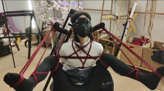 苏苏的羞耻调教 【球球工作室】原创，接网友定拍，苏苏被以羞耻的姿势固定在三角木马前面，挠到求饶，这种姿势口交一定很棒吧。联系qq781307582