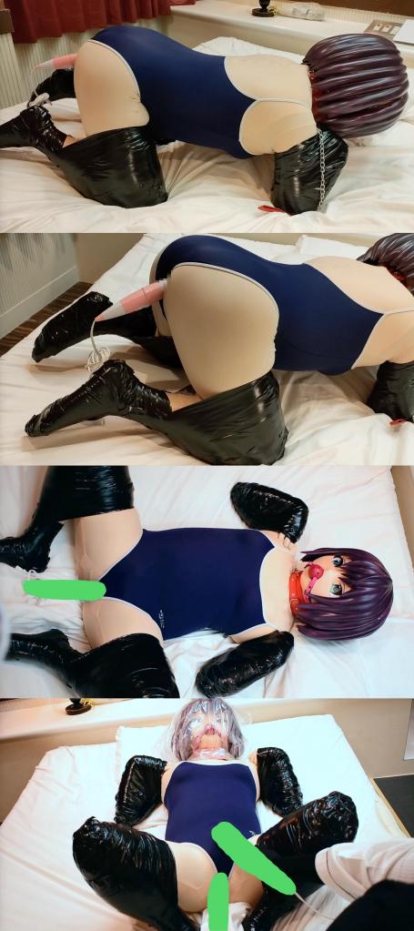 【Video】ヒトイヌで電マ挿入され[X_X]されちゃう茉莉 kig娃娃，穿着连体泳衣。<br>被主人用胶带缠成人犬，[X_X]里塞着电动丁丁，一边发骚一边爽乱扭。<br>随后被带上口球，塑料袋套头窒熄，被主人拿出快乐棒狠狠强高狠狠爱。<br><br><span style='color:#b0b0b0;'>[隐藏文字，购买后可见]</span>