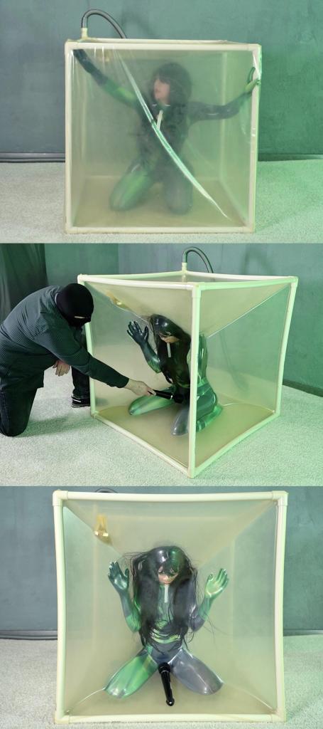 Shigo in a clear vacuum cube 性感连体衣绿魔特工被反派欺骗进入真空箱。<br>反派随即抽干空气，女特工被悬空紧紧吸附在真空箱里动弹不得。<br>挣扎之时，反派又拿出快乐棒，狠狠让女特工享受了强高的快乐。<br>任务什么的重要吗？还是做一个真空箱里的淫娃更好一些。<br><br><span style='color:#b0b0b0;'>[隐藏文字，购买后可见]</span>