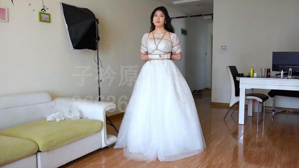 【子衿原创】20128 定拍 依依 婚纱五花 堵嘴 爬楼梯 TK挠脚 百度下载解压密码：zjsy,子衿工作室向全国绳艺爱好者提供：体验捆绑绳模服务、绳艺作品销售、作品定制、视频网调、原味等，另外本店招募绳模，。<br>订拍请联系QQ：3663605154 微信：happiiny