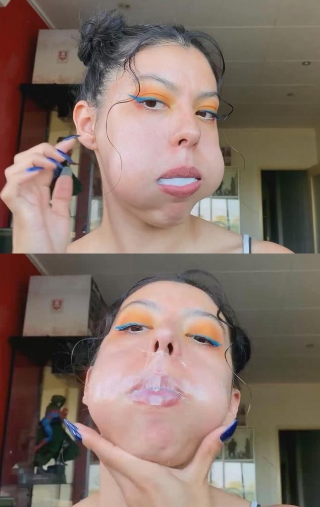 Liricaa tries on tegaderm gag Liricaa 在家很无聊，所以她决定尝试制作口塞的新方法。这次她把嘴巴完全塞满，甚至包括脸颊两侧，然后用 Tegaderm 盖住嘴巴。结果发现这是一个超大口塞，而且 Tegaderm 非常安全！！Liricaa is bored at home so she decides to try new ways to make gags. This time she fills her mouth up completely, even the sides of the cheeks and then uses tegaderm to cover the mouth. It turns out to be a huuuuge gag and extremely secure with the tegaderm!!