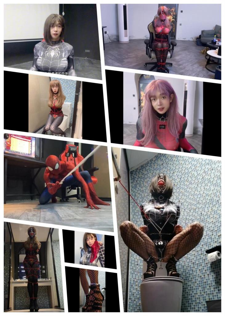 ♥♥♥CD伪娘小诡的自缚127 豹纹女侠和小蛛蛛 ♥♥♥ 内容简介：<br>       小蜘蛛为了捆绑豹纹女侠各种搞偷袭，但无奈豹纹女侠实在太强大了。此时，毒液用血丝诱惑小蜘蛛献祭身体变成蜘蛛女侠，小蜘蛛用血丝终于把豹纹女侠绑住。豹纹女侠赶在双腿没有被捆绑前逃出生天去找死侍女侠求救，不料，死侍女侠也是个抖变态，趁机把豹纹女侠完全捆束。<br>        死侍女侠找到小蜘蛛告之已捕获豹纹女侠，同时惊讶于对方已经变成蜘蛛女侠。变成蜘蛛女侠的小蜘蛛不信死侍女侠的话，死侍女侠表示愿意坐上能转换身体的传送之椅，把豹纹女侠传送过来验证。于是，死侍女侠被绑成一团坐上了传送之椅，果然将豹纹女侠换了过来。小蜘蛛本想好好记录一下，不料因为疏忽没有给对方戴上鼻钩，豹纹女侠趁机再次挣脱。等待小蜘蛛的，将是来自豹纹女侠的严厉惩罚。<br>        PS：这是某位粉丝强烈要求了很久的剧本，小诡也耗时录制了很久。卧槽，你写的用功，小诡复刻的也是遭大罪。<br>           百度盘用户下载解压后，修改后缀名.MP4