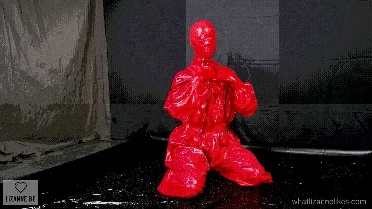 00334 - Slipping out of my latex Playing with lube is so much fun, especially when you can’t see a thing. I just couldn’t get enough of the feeling of smoothness when touching myself all over. Every movement was so fluid, it almost felt unreal! By the way, do you like my new jumpsuit? ❤️