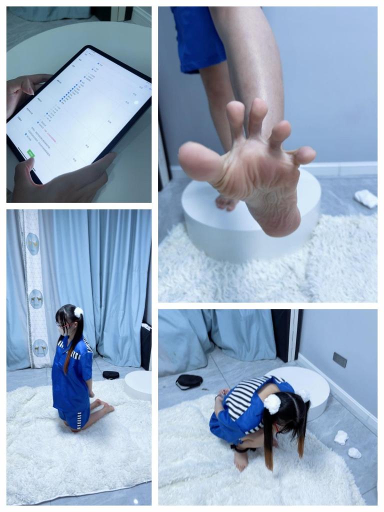 【咕精品0820】糖糖女囚幻想-死囚体验（上）-女囚题材精品作品，填表、搜身、换衣、上镣、打脚心（重）、体罚、拘束过夜 妹子是名同好，小时候就幻想着自己戴上手铐脚镣体验女囚的生活，特意跑来体验。<br>第一步：填表<br>妹子根据自己的需求填写表格，令我惊讶的是妹子居然选择了最严厉的24小时体验，并且经过反复确认还是选择了无安全词。（填表结果在图片里）<br>随后体验开始。<br>第二步：体验开始（带镣铐走路、脱鞋袜、女囚讯问）注：本部分为定拍剧本，但是填表部分是模特自己选择的，后续体验内容、强度和时间都由妹子自己选择的填表结果真实决定。无安全词也是模特自选的。<br>命令到：抓捕抱头蹲下！糖糖你因涉嫌贩毒被捕了，现在命令你坐地上把鞋袜给我脱了。糖糖抱头说：能不能不脱啊，光脚走路太丢人。我说：少废话犯人都是脱了鞋袜，打赤脚带手铐脚镣的。糖糖感到很羞耻，无奈回答：是，女犯明白。坐地上把脱掉鞋袜后，命令糖糖趴在地上给她上背铐和脚镣然后带走。押着她或者自己走都可以（走一段就好），路上催促命令说：走得快点，光脚不会走路吗？<br>第三步：搜身 换装（jk换囚服，有换装过程）<br>到了地方命令糖糖趴墙站好搜身，抬起两个脚掌检查摆弄一下脚趾缝，换上蓝色短袖短裤囚服。<br>第四步：体罚 讯问（蹲起、重度打脚心）<br>换好衣服，让糖糖跪下自己交代（拍拍脚底特写），糖糖开始不认，开始体罚蹲起和打脚心（根据妹子自己选择的强度，打的非常重，用的小红脚底都打肿了），之后受不了认罪，蹲下对着脱下的白丝指认。<br>第五幕：宣判 拘束过夜<br>宣判死刑结果，让妹子以女死囚的身份过夜。因为是女死囚，过夜只能在地上，并且佩戴全套戒具（板铐、重脚镣），并且手铐脚镣用筒铐连接，拘束成驷马的姿势。大脚趾用扎带绑好。<br>随后告诉妹子，作为女死囚，这是她人生中最后一夜了，关灯离开。<br>----------------<br>作者的话（部分细节）：本作是老板定拍的，有剧本，但是体验内容都是根据妹子自己填表选择决定的。妹子在填表时选择了24小时无安全词，就真的要被拘束一天一夜才可以结束。毕竟妹子也是同好，对自己够狠的。大多数项目都选了。<br>主动送绑的抖m妹子真棒啊！！！<br>最后实际执行也是一天一夜。不过后面很多都是带镣铐吃饭、放置、坐着发呆了，碍于文件大小，上半部只放剧情 惩戒的过程，日常剪掉不表。即便如此，时间也超过了一小时。<br>本作是双机位拍摄，每一幕均有特写部分。特写太好看了实在不忍心割舍。特写机位加起来大概20分钟左右。<br>下半部分会有一些过夜后的内容，比如模特口嗨自己能解开板铐之类的，挺有意思。请期待。<br>一直想拍点女囚精品作品，现在终于有一个了。<br>------------------------------<br>服装：换装前jk制服 白丝长筒袜 换装后囚服、赤脚裸足<br>道具：板铐、筒铐、死囚重脚镣、宽扎带、小红（打脚底最疼的道具，几下就打肿）<br>--------------<br><span style='color:#b0b0b0;'>[隐藏文字，购买后可见]</span><br>定拍QQ<span style='color:#b0b0b0;'>[隐藏文字，购买后可见]</span>