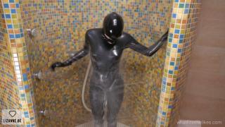 00203 - Latex shower scene 00203 - Latex shower scene<br>Latex in the shower. I love the warm water...
