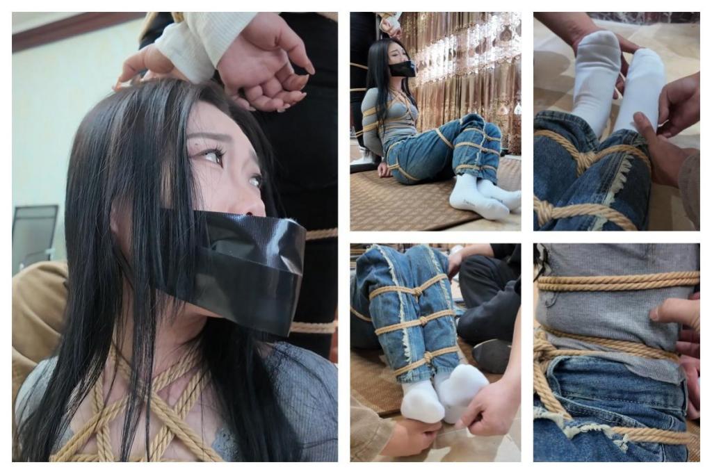 不劳而获之绑（下） 剧接上集，本剧看点：一部能让白袜党看爽的剧，看点一：此片含白量极高，不论远景，近景都能看两个美女（大雷馒头组合）的白袜，白袜特写也巨多！看点二：TK党的爽剧，全片TK元素巨多，两个被挠的美女表情极其丰富，交集着想笑想哭的痛苦表情！看点三：独特的美女连缚，及防止挣扎，两位实力派美女倾情演绎！<br>言归正传，剧情如下：绑匪一脚刹车，连坐在位置上的坏人都朝前一下，头撞到了驾驶座位，痛苦不已，当然更痛苦的是塞在后备箱的两美女，呜呜表示抗议，可两绑匪哪管美女的抗议，哪懂什么怜香惜玉呀！下车，打开后备箱，抗两美女一气呵成，简直不要太熟练。镜头一转，两绑匪扛着两美女走进了他们的老巢，将两美女扔到沙发上，然后两绑匪将两美女搂在怀里，开始讨论如何玩弄她俩，芷溪和大雷呜呜呜又屈辱又不情愿又无可奈何，被五花大绑的自己只能接受命运的安排，成为绑匪的玩物！两绑匪一番商量决定把大雷站着捆绑在柱子上，把芷溪坐着捆绑在柱子上，这样有两个好处，就是方便两绑匪玩弄两美女，而两美女除啦能扭动身子其他动弹不得。商量决定后，二绑匪先将大雷捆绑到柱子上，捆绑好她上身后，二绑匪脱去大雷的靴子，露出了白袜，然后再将她的双脚捆绑到柱子上；将大雷捆绑结实后，绑匪又将芷溪压到柱子边，让芷溪坐下后也将她结结实实地捆绑在柱子上。将两美女捆绑结束后，绑匪拿来一块厚毛巾，解开芷溪的口球后，将厚毛巾塞入她的樱桃小嘴里，也是难为芷溪了，樱桃小嘴里塞着块厚毛巾别提多难受了，可绑匪丝毫没有停下，继续在芷溪嘴上贴了五张黑胶布，彻底让她说不了话了，只能发出呜呜呜的闷哼；将芷溪捆紧堵严后，二绑匪将手伸向了大雷！对于大雷的嘴巴，当然是绷带伺候，一圈又一圈缠绕的白色绷带把大雷嘴里的棉袜深深地堵在嘴里，让大雷就算在难受也只能发出几声呜呜呜的闷哼。将二美女捆紧堵严后，两绑匪兴奋到了极致，立马合力脱了芷溪的鞋子，对着她的白袜脚，腰子疯狂TK，芷溪呜呜呜得难受挣扎，绑匪问芷溪：舒服不舒服？芷溪摇摇头呜呜呜不舒服，绑匪说到：那就继续挠，挠到舒服！芷溪又受着TK，接着绑匪又问到：舒服不舒服这回？芷溪呜呜呜道：舒服了！绑匪说到：舒服呀？舒服就再让你舒服一下！这绑匪是真的损，挠着芷溪后又问她，这回你舒服了，是不是让你姐姐也挠一挠舒服一下？芷溪呜呜呜摇头拒绝，绑匪说到：那既然你姐妹情深，就继续挠你。芷溪呜呜呜带着哭腔再次接受新一轮的挠脚心，挠腰子呜呜呜！接着，绑匪又问到：这回你爽了吧？该挠你姐姐了吧？芷溪呜呜呜含糊不清道：挠姐姐吧，我受不了了。绑匪说到：是你连累你姐姐，现在还让我们挠你姐姐，我们要教教你怎么做人！接着加大挠的力度，芷溪呜呜呜被TK得筋疲力尽只得低着头，生无可恋的发出呜呜呜的声音，玩腻了芷溪的二绑匪，又将坏念头指向大雷，又开始对大雷动手动脚还说：事情都因为你妹妹而起，要怪就怪你妹妹吧，和我们没关系。然后对着大雷的腰子，脚心疯狂TK，大雷呜呜呜挣扎，可胸部，肩膀，双手，大腿，膝盖，脚腕都被结结实实绑在柱子上的她，除了发出呜呜呜的声音外做不出任何回应。接着二绑匪觉得二人玩一女腻了，就分工，一人挠一女，好让芷溪和大雷都享受到被TK的快乐！最后玩腻的二人，决定去吃点东西，检查完二美女身上的绳索捆绑得是否紧缚和嘴里的堵塞物是否严实后，对美女进行警告，让二美女老实点后离开，留下被结实捆绑堵嘴的二女在柱子上挣扎并发出呜呜呜的声音。<br>到此，不劳而获·绑系列剧结束，但不意味着不劳而获系列结束，随着越来多优质模特加入到优质工作室枫叶，后续将会继续为大家带来优质的作品，本人真的很喜欢芷溪，后续也会推出她和别的模特的合作剧，请有小个子女生和高个子女生连缚的思路同好们与我分享建议，我会继续为大家带来更好的作品，谢谢各位看官的支持！<span style='color:#b0b0b0;'>[隐藏文字，购买后可见]</span>