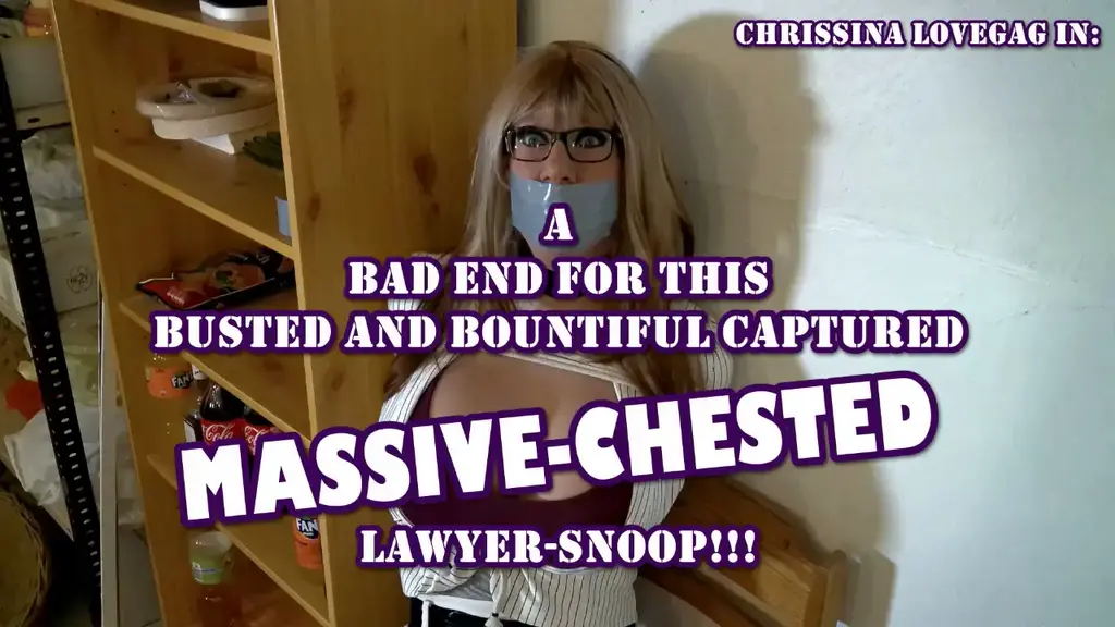 E0324 Buxom Lawyer Snoop in Distress 伪娘<br>Chrissina is a successful lawyer wich investigates against a criminal company. But her work to investigate against the villians becomes massively hindered by her juge-boss who doesn't want to give her a searching warrant. So the busty lawman decides to investigate unofficial and breaks into the company secretly to search for inciminating evidence. But while she snoops arround in the dark basement, she suddenly got interruped by a security man wich makes a short process with the busty intruder! Chrissina got left back tied up and tapegagged and trys to find a way out of the building before her situation evolves more badly.