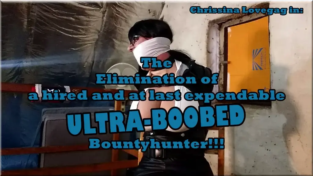 A0424 Buxom Bountyhunter in Peril 伪娘<br>Chrissina is a proffessional and successful bountyhunter. She meets up with her actual customer to pick up her payment for her job. While both enjoy a drink, the busty gal suddenly loses her consciousness! Obviously her drink was prepared with drugs and that she steped directly into a sneaky trap. Some time later Chrissina awakes at a strange place, tied up with straps to a chair and gets aware about that she was betrayed!. After some successless tries to escape, a man shows up and is identified by her as the bodyguard of her customer. The tough bountyhunter tries to act not impressed and want to persuade her captor with harsh treatenings to let her go, but the big boobed beauty in her tight leather dress only earns a extensive up-grade of her restrainings! After some minutes the buxom Bimbo is totally pinned to her chair by amounts of tight straps and also massively gagged by tons of tape wrapped extensive arround her head. But the most uncomfortable problem for the total helpless hunter is a timebomb wich got fixed next to her and shows her merciless how much time she got left to find a way out of her peril!