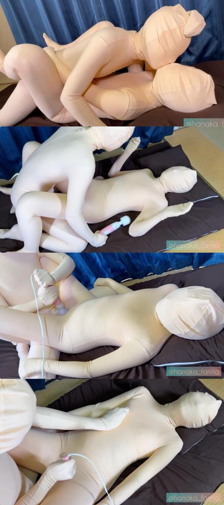 【︎✿小花︎✿】①Mannequin Zentai-3 华花和小伙伴穿着kig皮，抱在一起互摸激情缠绵贴贴，然后用快乐棒强高play。<br><br><span style='color:#b0b0b0;'>[隐藏文字，购买后可见]</span>