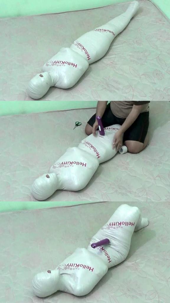 [POV] Main Scene Of RandyMummify RM098 Beautiful Girl Mummified In Room Until Helpless Then Her Body Decorated With Hello Kitty Stickers Then Stimulated With Vibrator Until This Girl Struggles