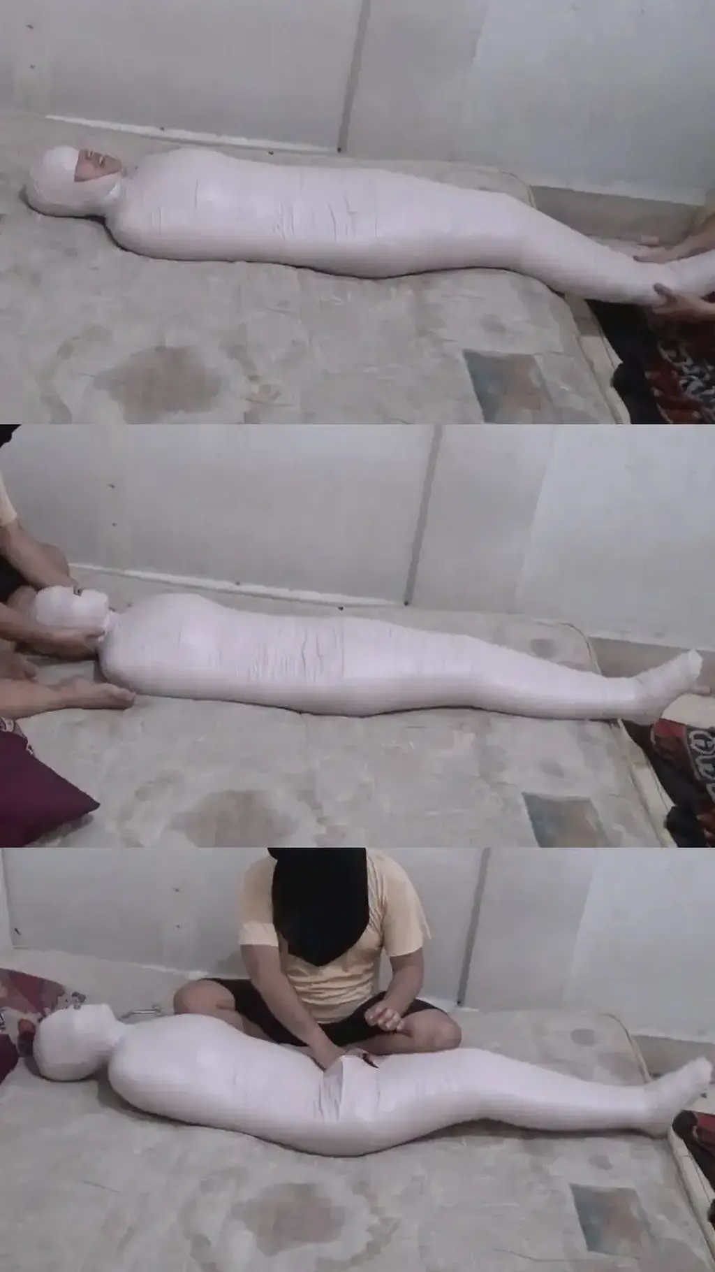 [POV] Main Scene Of RandyMummify RM108 A hot girl is mummified in her tiny bedroom.<br>This girl's body was wrapped in a red blanket first, then this girl's body was wrapped in duct tape so that this girl was helpless.