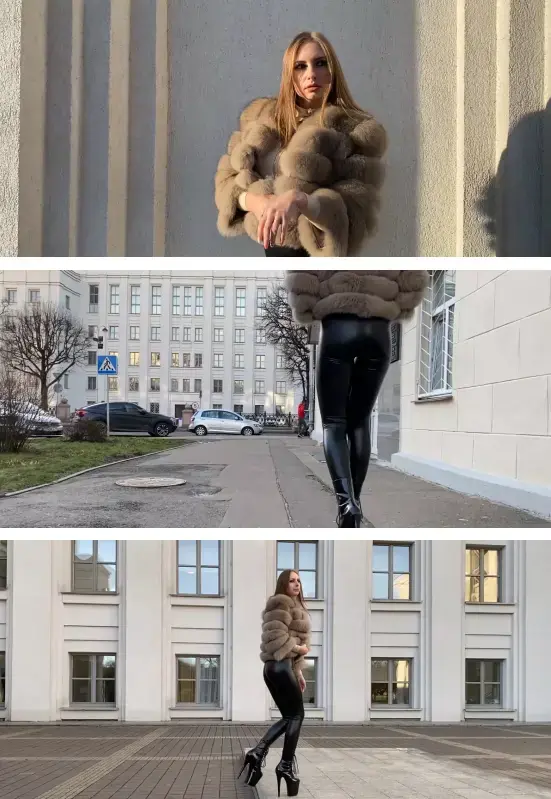 ADVERTISING SHOOTING OF LEATHER LEGGINGS <span style='color:#b0b0b0;'>[隐藏文字，购买后可见]</span><br>户外、外出、露出、大衣、毛大衣、乳胶、乳胶紧身裤、高跟鞋