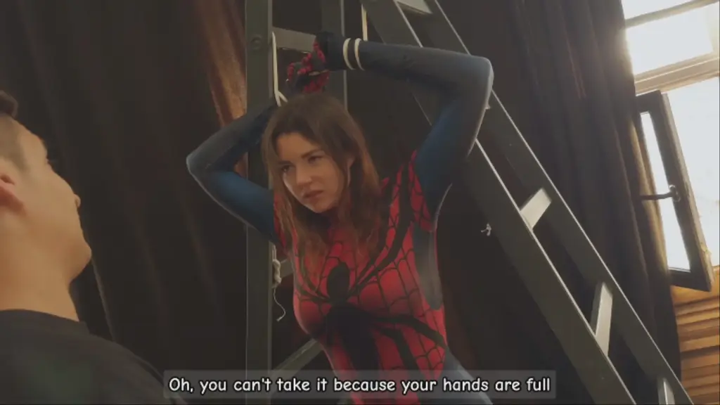 A bag at the cost of a life(Full version) our superheroine Spider girl is so helpless .... thug wants something from her....