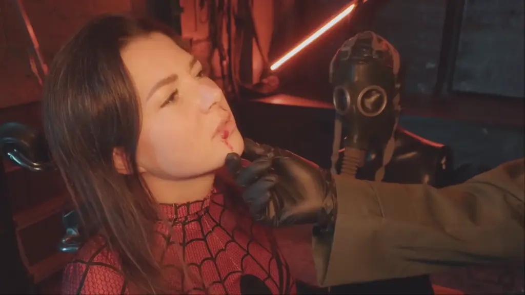 Gas Trap our superheroine spider natasha gassed and captured.....!!!
