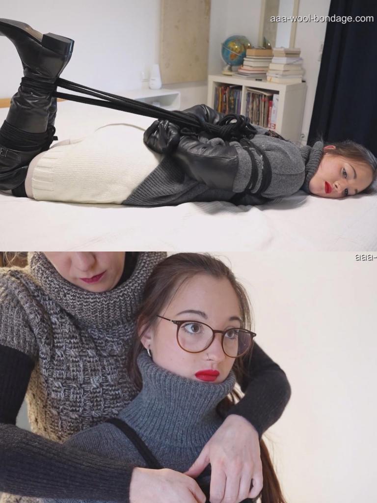 AILEEN GETS HOGTIED - BY DINA 在绝地武士团，每个学生都有一位师傅。在邦迪什这里也是如此。这里的学生是艾琳，她的师傅是迪娜。艾琳想成为一名完美的绳缚师，之后再成为一名绳缚专家。但在此之前，艾琳还有很多绳缚训练要做。今天的主题：如何被五花大绑并保持捆绑状态！In the Jedi Order, every student has a master. And that's how it is here at bondish. The student here is Aileen, and her master is Dina. Aileen wants to become a perfect rope bunny and later a rigger. But until then, Aileen has a lot of bondage training ahead of her. Today: Getting and staying hogtied!