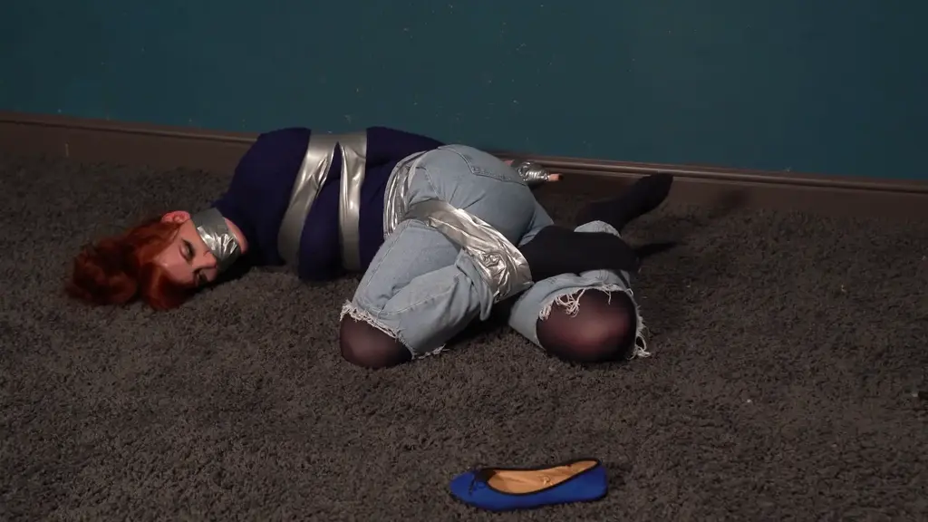 3270 Zoe in Jeans and Nylons Tape Escape Only Zoe can put a performance like this in.<br><br>Tape yourself up, including a full wrap gag. we finish the job, you just need to escape.<br><br>Where there is a will, and there is a will, there is a way. Zoe is that way.