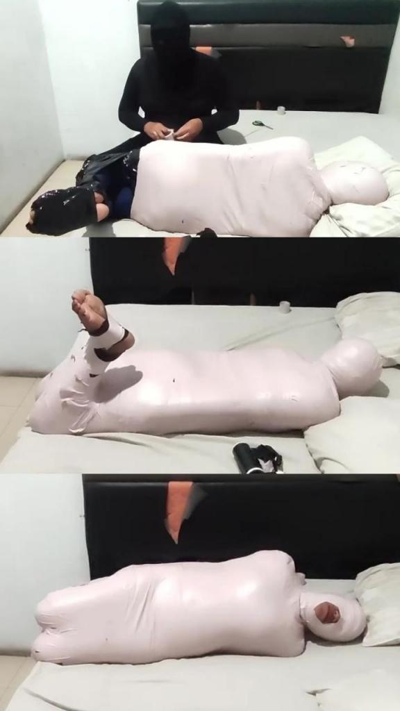 [POV] Main Scene Of RandyMummify RM171 Pakistani Girl Tries to Be Mummified in Hogtied Pose But Doesn't Get to the Torture Stage Because Model Complains of Pain