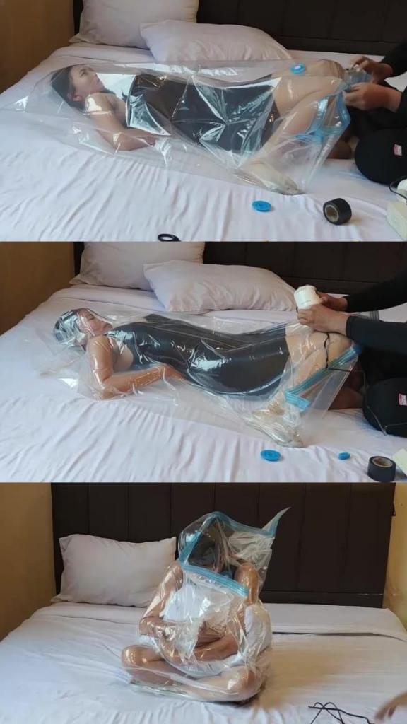 RM174A-HD-POV[POV] Main Scene Of RandyMummify RM174 This Girl Was Vacuumed In A Plastic Bag Until She Could Not Move And Could Not Breathe