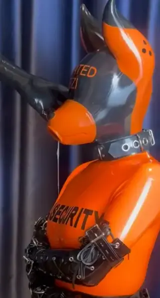 橘黄色橙色囚服乳胶人犬被疯狂口爆 一直玩kigurumi的凌山鹤鹤子这次改玩色情乳胶了，人形犬被重度皮革捆绑拘束加吸吮收缩玩具疯狂刺激挤奶神秘物品，还要被灰色乳胶主人用彩色龙疯狂抽插，人形犬的嘴里不断流出白色液体......<br>“呜呜呜好大好粗！！撞到喉咙最深处了.....口水一直不受控制地往外溢，呜呜呜好羞耻好羞耻....”<br>Lingshan Crane, who has been playing Kigurumi all along, has switched to playing erotic latex this time. The humanoid dog is heavily bound and restrained by leather, sucked and shrunk by toys, and crazily stimulated to milk mysterious items. It also has to be wildly penetrated by the owner of grey latex with a colorful dragon, leaving white liquid constantly in the dog's mouth .....<br>Wuwuwu is so thick!! It hit the deepest part of my throat... saliva kept flowing uncontrollably, Wuwuwu is so ashamed<br>キグルミで遊んでいた凌山鶴鶴子さんは今回、ポルノラテックスに変更しました。人形犬は重度の革に縛られて拘束され、吸い込まれて収縮したおもちゃが狂って乳を搾る謎の品を刺激し、灰色のラテックスの主人にカラードラゴンで狂ったように挿され、人形犬の口の中には白い液体が絶えず残されています。.....<br>「ブンブン大きくて太い！！喉の最深部にぶつかった……よだれが制御不能に外にあふれて、ブンブン恥ずかしい……」<br>原创作者：凌山鹤鹤子
