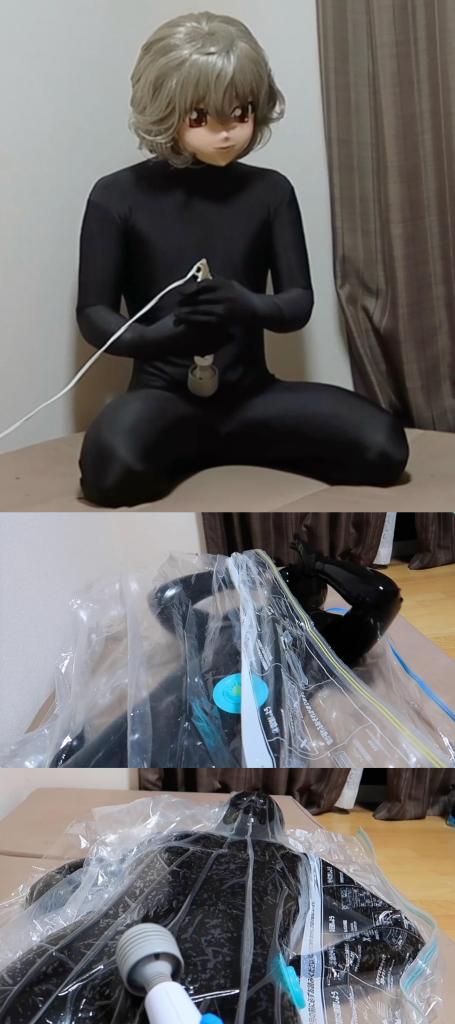 ラバードール.zip (~2020.9.15) 先是穿着一层zentai 一层胶衣，自己用快乐棒自嗨。<br>随后脱去外面的zentai，只穿着胶衣进入真空袋，进行真空窒熄快乐棒强高play。<br><br><span style='color:#b0b0b0;'>[隐藏文字，购买后可见]</span>