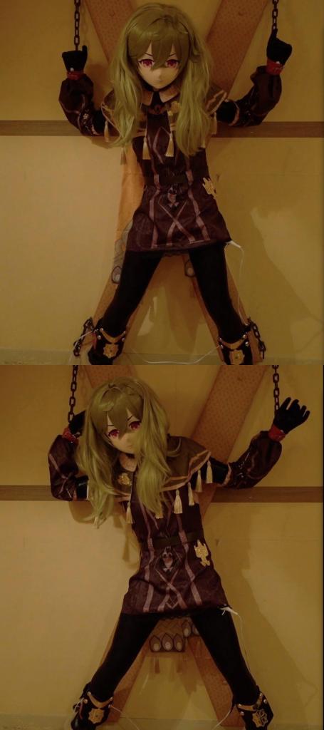 Kigurumi girl part1 刑架上的娃娃在享受快乐棒强高，同时kig里面还穿了胶衣，头壳里面是全包乳胶头套。<br>一边高潮一遍窒熄，玩过了头，最后瘫倒在地半昏半死的抽搐。<br><br><span style='color:#b0b0b0;'>[隐藏文字，购买后可见]</span>