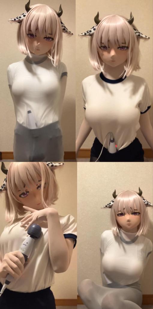 ブルマとストッキングの着ぐるみさん 素体玩偶身着肉色全包紧身衣并头套全包裹的恶魔奶牛魅魔头壳，外搭紧身体操服和尼龙黑丝袜，下面的棒棒饥渴难耐...娃娃用震动棒满足自己，可突然感染了全包丝袜的病毒...人偶在全包裹的连体丝袜和阵阵娇喘呻吟中到达强高潮顶点...<br>素体の人形は肉色の全包みタイツを着て、頭に全包みの悪魔の乳牛の魅魔の頭の殻を着て、外にタイツ体操服とナイロンの黒ストッキングを掛けて、下の棒は渇きに耐えられない。..人形は振動棒で自分を満たしていたが、突然ストッキング全体に感染した。..人形は完全に包まれたストッキングと嬌喘のうめき声の中で強いクライマックスの頂点に達した。..<br>The nude doll is dressed in a flesh colored all inclusive tight fitting suit with a demon cow demon head shell wrapped in a full head cover, paired with a tight fitting gymnastics suit and nylon black stockings. The stick underneath is extremely hungry and thirsty The doll used a vibrator to satisfy herself, but suddenly contracted the virus of fully wrapped stockings The doll reached its climax in a fully wrapped jumpsuit and moans and moans ..<br>#kigurumi#kig#gymnastics uniform#zentai#fetish#mask#doll#futanari#original character<br>#玩偶装#体操服#全包紧身衣#恋物#面具#人偶#全身连体衣#丝足#扶他#扶她#自设角色#0721#伪娘#小男娘<br>#キグルミ#全身スーツ#フェティッシュ#マスク#ドール#着ぐるみ#全身タイツ#ゴム触手#オリキャラ#デンマ#才ナ二—##ボデイストッキング<br><span style='color:#b0b0b0;'>[隐藏文字，购买后可见]</span>