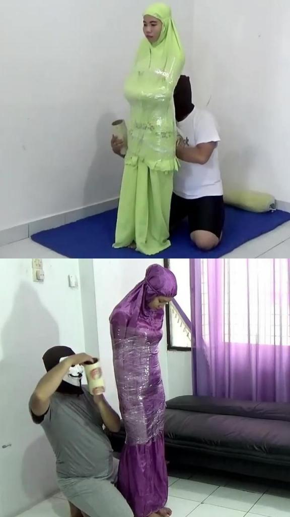 Compilation Ver.14 : Mukena (2 in 1) Compilation Ver.14 : Multi Layers is collection of mummification videos from Randy Mummify Editor's Choice, All videos start from the Main Scene (POV)<br>2 Scenes In Compilation : RM055, and RM092