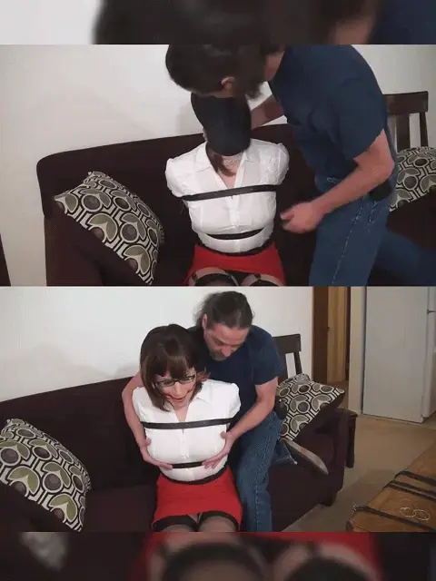 Sandra Introduced to Bondage 【中文微剧情伪娘】桑德拉发现她的男朋友艾伦拿着一些奇怪的皮带在等她，她把手腕放在身后，期待着有一些束缚的乐趣。不过，她并没有完全意识到，一旦你被捆起来，就真的没有回头路了。所以当艾伦拿出一个大口球，然后是一个又紧又吓人的全包头套时，桑德拉发现她在哭，恳求被忽视了。艾伦不打算让她在晚上剩下的时间里出去。桑德拉只需要应付紧闭的嘴和完全封闭的头套，这完全阻挡了她的视线，迫使她努力呼吸空气。Sandra got home and found her boyfriend Allen waiting for her with some curious leather straps. Apparently he'd always had an interest in bondage but for some reason they'd never talked about it before. Sandra was always game to try out exciting new things so after a quick discussion she put her wrists behind her back and looked forward to having some bondage fun. She didn't fully realize, though, that once you're strapped up there's really no turning back. So when Allen brought out a large ballgag, and then a tight and scary looking hood, Sandra found her crying and pleading was ignored. As someone once said, it's not bondage till you want out. And Allen had no intention of letting her out for the rest of the evening. Sandra would just have to cope with the tight gag and the utterly confining and dehumanizing hood that fully blocked her vision and forced her to struggle to get any air. Maybe this bondage game wasn't such a good idea after all...