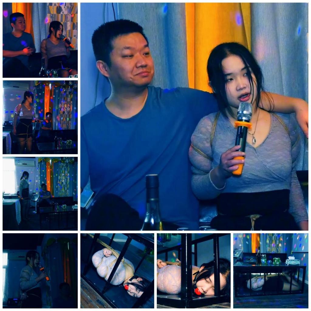 定拍转公映《塑料姐妹》第1集 美女被捆绑起来在K歌房唱歌驷马捆绑囚禁在桌子下面 经过授权发布，美女穿着性感的黑色被全身捆绑起来在K歌房里唱歌给主人听，唱累了主人就把她戴上口球驷马捆绑起来禁锢在K歌的桌子下面。另外招聘模特，喜欢做模特拍片可以联系我们，QQ342642509
