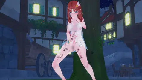 【动画】原神妮露 身着半透情趣内衣 身上写满淫乱墨字 在广场树影露出自慰娇喘 又跪在醉酒旅行者身上 用丰满乳房乳交并口交吞精 羞耻高潮连连 作品无漏，游戏画面，请勿模仿<br><br>在月光笼罩的古老村镇广场，妮露靠着粗壮的树干，脸颊绯红如火。她只穿着半透的白色情趣内衣，身上布满淫靡的墨字“淫乱术师”“湿润”等标记，手中紧握震动棒，深深埋入体内。<br>“嗡……嗯啊！”低频震动让她的双腿发软，透明爱液顺着大腿滑落。她一边用手指揉弄敏感点，一边羞耻地遮住嘴，蓝眸水汪汪地半闭着。身后不远处，旅行者正走过石板路，脚步声越来越近，却不知前方树影中，妮露正忘我地扭腰自慰，身体因快感而颤抖，随时可能被发现的刺激让她高潮迭起，发出压抑不住的娇喘。<br><br>醉醺醺的旅行者靠着酒瓶昏昏欲睡。妮露紧挨着她坐下，脸颊潮红，只穿着半透明的情趣内衣，身上满是淫乱墨字。她双腿大开，手指在湿润的花穴间轻轻抽插，爱液顺着大腿滴落。<br>“哈啊……就在醉汉旁边……好羞耻……”妮露咬唇压抑娇喘，身体却因暴露的刺激而微微颤抖，享受着随时可能被发现的禁忌快感。<br><br>醉倒的旅行者横躺在地上。妮露脸颊绯红，跪坐在他身上，雪白丰满的乳房紧紧夹住粗硬肉棒，上下套弄着乳交，同时低头含住龟头用力吸吮。<br>“咕啾……哈啊……射给我吧……”她蓝眸水润，舌头灵活缠绕，乳肉被顶得变形。终于，滚烫浓精在口中爆发，溢出嘴角，顺着乳沟流下，妮露满足地咽下，露出羞耻又甜美的笑容。<br><br>个人网站&邮箱<br><span style='color:#b0b0b0;'>[隐藏文字，购买后可见]</span>