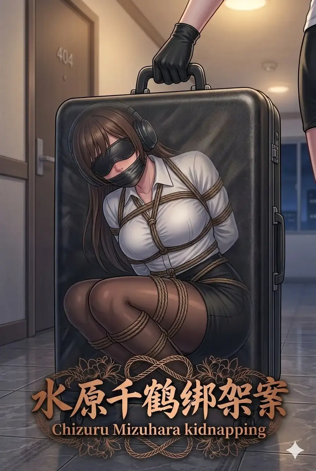 [中文] 水原千鹤绑架案 ( Chizuru Mizuhara kidnapping) - 千鹤从大学回家后，一脸疲惫地打开家门。没想到，屋里竟然有一个陌生的女人在等着她。 [胸缚,绑在树上,被扛走,绑在汽车后尾箱,被警察押住,被多人捆绑,被按住捆绑,被拧住手臂]