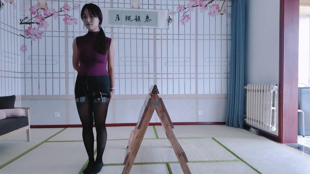 秦韵绳屋工作室定拍：玖儿木马吊缚郊狼电击 疼的崩溃大哭 大小：1.32GB 时长：38分钟<br>解压密码：123456，请勿在线解压<br>这是我在秦韵绳屋工作室的第一次定拍，工作室老板人很好，沟通很愉快。这次把玖儿给折磨惨了，玖儿被吊上木马放置，大腿上还贴了4块电极片开电击，木马的尖端和郊狼电击同事刺激玖儿，玖儿在木马上最后崩溃到哭的撕心裂肺的。