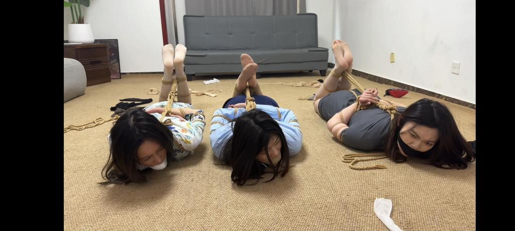 【金宝】连续绑架案04 金宝工作室定拍，模特是盖盖、伊婷、沐子。<br>由于绑匪的介入，盖盖、伊婷、沐子都被绑成了驷马。经过一番激烈的挣扎，盖盖最后挣脱了捆绑，重新占据了主导的位置。<span style='color:#b0b0b0;'>[隐藏文字，购买后可见]</span>