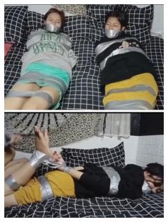 A Team Project 5 2 girls getting gag and wrap tape and one betrayed her friends