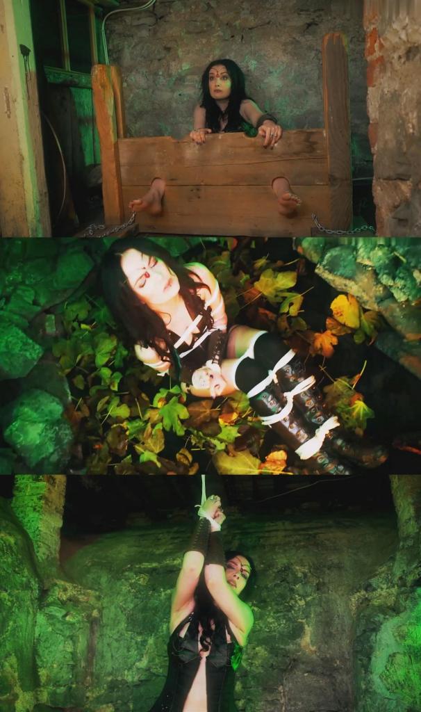 Cosplay Dungeon: the Adventures of Faye (Part Two) MP4 (VID0550B) 精灵盗贼菲伊已经从之前讨好盗贼公会首领的“口活”中恢复过来，并在昨晚好好休息了一番。男爵和男爵夫人的招待会在下午举行，所以她决定趁此机会去偷点小钱。<br><br>她找到一家酒馆，径直走向一桌赌客。她很快就认出凯尔西是个虚荣的小丫头，阿瑟顿是个职业赌徒，布伦纳有点傻，而迪恩则是个好色之徒，面前摆着一大堆金币。她滑到桌边，对着迪恩眨了眨眼睛。<br><br>“我其实不太懂赌博，”她咯咯笑着说，“你能帮帮我吗？你能教教我吗？看起来很有趣！”<br><br>她扭动着身子绕着牌桌走动，故意让迪恩好好欣赏她那翘臀。坐下时，她伸手扶住自己……结果手正好搭在了迪恩的腿上。“哦，对不起！”她轻声说道。 “我可以坐在你旁边吗？你叫什么名字？迪恩？嗨，迪恩！你能教我玩这个游戏吗？”<br><br>菲伊开始假装赌博，先是花点钱，确保自己运气不错，同时又把迪恩迷得神魂颠倒。当她起身准备出牌时，迪恩捏了捏她的屁股，她知道一切进展顺利。<br><br>她开始抚摸迪恩的大腿内侧，故意让自己的手不经意间碰到他的阴茎，确保他喝得饱饱的。没过多久，她就开始赢钱，迪恩也彻底被她迷住了。她用魔法召唤出一只魔法手，在他们玩牌的同时帮迪恩撸管！<br><br>没过多久，她就把迪恩迷得神魂颠倒，甚至坦白说，她帮他撸管的并不是她的手，而是一个幻影……他马上就要输光所有的钱，裤裆里也会湿透，而她甚至都没碰他！但他已经完全拜倒在她的石榴裙下了。金融女王施了邪恶的魔法，他根本无法自拔！随着损失的增加，他的阴茎也越来越大……费伊面前的硬币堆也越来越高，迪恩彻底失去了专注力。<br><br>布伦纳被眼前的景象弄得尴尬不已，找了个借口离开。凯尔西气得直跺脚；阿瑟顿则悠闲地靠在椅背上，欣赏着同行们的精湛技艺。<br><br>费伊的自慰指导和她那充满魔力的手法让他彻底疯狂，榨干了他的所有——先是他的钱，然后是他黏稠的精液。当他精疲力竭时，她扫空了桌上的赢钱，觉得这下大功告成了。<br><br>游戏女孩费伊的冒险——我们先玩桌面角色扮演游戏，然后将电影中的情节搬上舞台！<br><br>不幸的是，站在酒馆门口挡住去路的是一位表情严肃的女主人，她双臂交叉抱在浆过的围裙上。哦不！是她！迪恩的妻子叫来了镇上的卫兵。费伊设法从他们两人身边溜到了街上，但卫兵却掏出了一根魔杖。魔杖尖端喷出黏稠的丝线，将费伊缠绕起来，困在一张由白色绳索织成的魔法蜘蛛网中。她被困住了！她挣扎扭动，却无处可逃。现在，她完全任由卫兵摆布！<br><br>迪恩的妻子在嫉妒的情敌凯尔西的支持下，要求惩罚费伊的罪行。小偷小摸——鞭笞并被锁在枷锁里至少一个小时。公共场合猥亵——妓女将由公爵的卫兵按其身份处置。这其实是在暗示镇上的卫兵在鞭打她之后会强奸她。在凯尔西和迪恩妻子的怂恿下，卫兵把她拖走，吊了起来。他把她绑在一棵树上，作为她惩罚的第一部分。他脱掉她的靴子，为接下来的枷锁做准备（也为了防止她逃跑）。<br><br>他从腰带上解下皮带，抽打着被吊在空中的这位美丽而无助的精灵。她尖叫着，踢打着，拉扯着绳子，试图爬开或荡出皮带的攻击范围。但这一切都是徒劳——她必须接受鞭笞，接受惩罚——她已经没有任何招数了。Elven thief Faye has recovered from her blow-job exertions getting on the sweet side of the thieves' guild leader and has rested overnight. The Baron and Baroness' reception is in the afternoon, so she decides to head off for some petty pilfering in the meantime.<br><br>She seeks out a tavern and heads for a table of gamblers. She quickly identifies Kelsie as a vain little brat, Atherton as a pro gambler, Brenner as a bit of a sucker and Dean as a lecher with a goody pile of gold in front of him. She slides up to the table and flutters eye eyelashes at Dean.<br><br>"I don't really know what I'm doing with this gambling", she giggles. "Could you help me? Can you show me what to do? It looks like lots of fun!"<br><br>She makes sure Dean gets a good eye-full of her pert little arse as she wiggles and shimmies her way around the card table. As she sits down she reaches out to steady herself... and her hand just happens to come to rest of Dean's leg. "Oh, sorry!" she breathes. "Can I sit down next to you? What's your name? Dean? Well hi Dean! So can you show me what the game is?<br><br>Faye starts to spend a little money pretending to gamble, making sure she gets a bit of beginner's luck and charming the arse off Dean. She knows things are going well when he squeezes her bottom as she gets up to play her hand.<br><br>She starts to stroke the inside of his leg, lets her hand accidentally brush his cock, making sure he's got plenty to drink. Before long, she is winning, and Dean is besotted with her. She uses her magical powers to summon a mage hand to start wanking Dean off while they play!<br><br>Before long she has him so under his spell that she openly admits that while she is masturbating him it isn't really her hand that's doing it, just a spectral manifestation... he's going to lose all his money and cream in his pants and she's not even so much as touching him! But he is so totally under her financial dominatrix wicked spell he can't help himself! His cock gets bigger and bigger as his losses mount... the pile of coins in front of Faye get bigger and bigger as Dean totally loses his concentration.<br><br>Brenner is totally embarrassed by the scene and excuses himself. Kelsie get the huff; Atherton sits back and enjoys watching a fellow-professional at work.<br><br>Faye's jerk off instructions and pumping mage hand drives him absolutely wild and milks him completely dry - first of all his money and then of all his sticky thick sperm. When he's totally spent she sweeps the table clear of her winnings and decides that's a job well done.<br><br>The adventures of gamer girl Faye - where we play a tabletop roleplaying game then bring the events of the film to life!<br><br>Unfortunately, standing at the tavern door blocking the way is a stern-looking matron, arms folded over starched apron. Oh no! It's Dean's wife, and she's fetched the town watch. Faye manages to slip past the two of them onto the street, but the guard pulls out a magic wand. Sticky threads spray out from the wand's tip, enfolding and entangling and confining Faye into a magical spider's web of white ropes. She's trapped! She struggles and writhes but there is no escape. Now she is entirely at the mercy of the guard!<br><br>Dean's wife, supported by jealous rival Kelsie, demands punishment for her crimes. Petty thievery- a flogging and being locked in the stocks for no less than an hour. Public lewdness- strumpets to be dealt with by the Duke's guard as befits their status. A thinly veiled way of saying the the town guard is going to get to fuck her after he's flogged her. Egged on by Kelsie and Dean's wife, he drags her off to dangle her from a tree to deliver the first part of her punishment. He removes her boots in anticipation of the stocks to come (and to make sure she doesn't run away).<br><br>He unleashes the leather strap from his belt and strikes the gorgeous, helpless elf as she dangles from her wrists. She screams and kicks, pulling at the ropes, trying to climb out of the way or swing out of reach of the strap. But it is to no avail- she is going to have to take her flogging, take her punishment - she's got no tricks left.<br><br>Strictly speaking the guard is not required to strip her for the whip for petty thievery, but since he's going to get to fuck her as soon as he's chastised her he takes the opportunity to dishevel her clothes and smack her pert, tight little arse with the strap again and again. When he has made it glow, he roughly grabs her from behind and thrusts into her.<br><br>Faye realises that he best bet at this point is to encourage him, egg him on so he comes as soon as possible. So she uses her mage hand once more to tickle his balls then conjures a magical digit up his arse to peg and milk him! She shouts and curses him as he fucks her, urging him on, berating him, telling him that there is no way he is going to last long before he comes into her tight elven pussy.<br><br>With such provocation, he really can't last long and soon he sates himself in the beautiful petite elven maiden. Thus mollified, he 