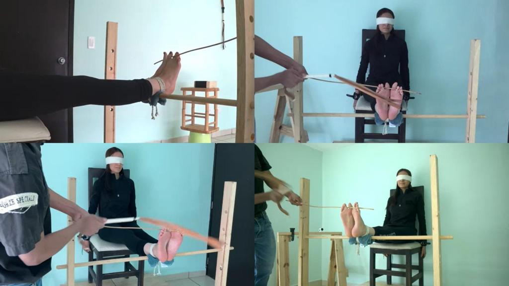 Harder Bastinado for Taylor full video Description<br>Second Bastinado session for Taylor!<br><br><br>Taylor has been such as sphinx in her previous sessions; will I be able to break her this time? She is a girl capable of taking a lot of punishment without the slightest yell, moan or complain. Therefore, for this session, I hit her soles decidedly harder, using only the most painful bastinado instruments, the leather whips and the long very thin, flexible cane.<br><br><br>Yes, she is quite a trooper, but Taylor is also such a doll, such a sweetheart.  The way she lets herself be tied and punished, how she takes all she can in complete silence, it's just adorable, and a sign of a true submissive girl.<br><br><br>The video starts with Taylor being restrained. After that, I briefly massage her feet, just a few seconds long caresses before almost 30 minutes of continuous, pure bastinado.<br><br><br>Even though she manages to take the punishment in complete silence, she cannot hide all her agony shown in her face expressions.