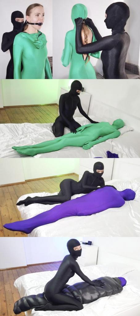 Zentai Ninja and Her Girlfriend in Puffy Sack 淫荡的zentai忍者，玩弄自己的zentai女伴，双层睡袋包裹抚摸挑逗，一层光泽丝滑睡袋，一层羽绒睡袋。<br><br>注：<br>预览图因为压缩过，所以有的略糊。但是视频都是2K/4K，请放心购买。<br>此次更新量大管饱，造成的刷屏，请大家海涵。<br><br><span style='color:#b0b0b0;'>[隐藏文字，购买后可见]</span>