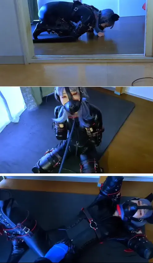 ヒトイヌちゃん・躾・アナルフック首輪連結+尻尾アナルプラグ調教 <span style='color:#b0b0b0;'>[Hidden text will display after purchase]</span><br>k9、人形犬、犬缚、ヒトイヌ、犬化调教、母狗调教、乳胶、紧身衣、乳胶紧身衣、捆绑、拘束、束缚、调教
