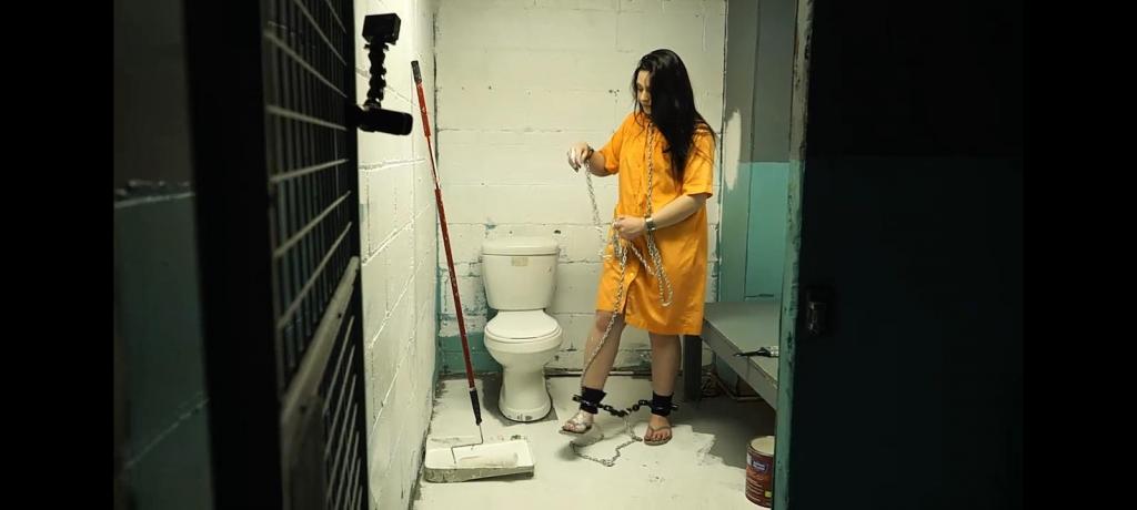 Anna's paiting punishment part#2 We continued with Anna's punishment, painting the cells. It seems the girl isn't used to physical labor. Given that she was a spoiled girl on the outside, how did someone like her end up in prison? The truth is, Anna has a knack for fraud. Her actions when she tried to steal funds from a private company were significant, but so were the consequences. That's why Anna is in the pilot program for low-risk inmates. If Anna can adapt to these punishments, perhaps she can be released.<br><br>