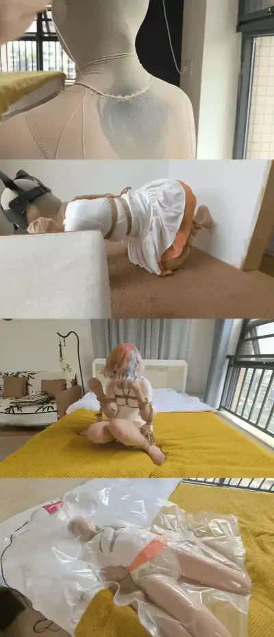 ◤定拍缝制丝袜全包◢真空袋的极限挣扎尖叫吓得我怕别人过来敲门，含假Y狗头套K9爬行求主人摸摸 舔吹假Ysao得受不了，紧缚挣扎自救，用蛮力只会苦了自己全身都是勒痕，含丝深H口，射满嘴，要求嘴部特写 以下是客户提供的剧本内容：<br>还是老规矩丝袜全包缝制（保留缝制过程，喜欢看整个过程）<br>但是这次要求添加一些剧情<br>要求把女友改造成丝袜狗狗<br>佩戴狗头头套，里面是假阳具那个<br>男友可以在家随意做一些事情，妹子就在家自己溜达一会趴着休息，时不时的爬到男友身边求摸摸（手脚折叠捆 要四肢折叠立起来爬行）完事取下狗狗头套让妹子隔着丝袜头套舌头顶出来舔假阳具 含假阳具<br><br>紧缚让她自己挣扎开，不可借助任何帮助<br>1、把手脚折叠捆之后把手和脚用绳子连接起来，缩小她的活动空间，戴个球球 想看口水 放置在那里让她自己挣扎自救。<br>2、上身后手 下身双腿蛇绳缚 戴个球球 想看口水 放置在那里让她自己挣扎自救（参考之前你们那个自救挣脱视频，要求真实挣扎，尽量解开绳子）<br><br>真空袋窒息玩法 需要两次吸紧，让她拼命挣扎体会那种绝望，估算的最后几秒再打开，喜欢看极限时挣扎和绝望的状态（但是务必注意安全）<br><br>最后还是老规矩，隔着丝袜头套伺候男友让他she出来，以嘴部JY特写结束视频