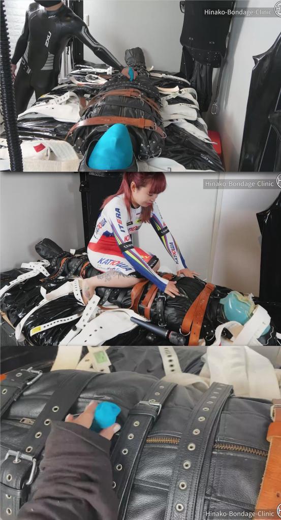 Full Body Tights and Leather Sack Threesome 片名：Full Body Tights and Leather Sack Threesome<br><br>这个是男M片，请喜欢此类的朋友购买，谢谢<br><br>Mr. Blue Dick Sheeth Full Body Tights is bound inside a leather sack.<br>Hinako is in her cycling suit and her parter is wearing a triathlon wet suit.<br>They put a translucent rubber rebreath mask on him and strap him further into the Segufix.<br>They continue with some vibrator play and abandonment.<br>They leave him alone for a really long time.<br><br>Mr.Blue Dick Sheeth全身紧身裤被装订在一个皮包里。<br>Hinako穿着她的自行车服，她的搭档穿着铁人三项运动的潜水服。<br>他们给他戴上了一个半透明的橡胶呼吸面罩，并将他进一步绑在Segufix上。<br>他们继续进行一些振动器游戏和放弃。<br>他们让他一个人呆了很长时间。